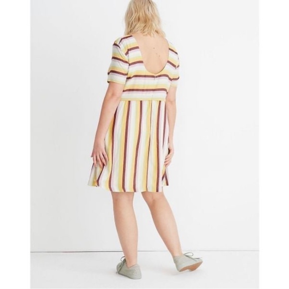 005 Madewell Scoop-neck Back Striped Dress Size 00 - Picture 2 of 8